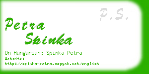 petra spinka business card